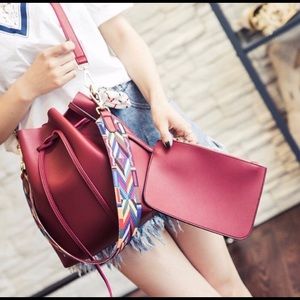 New! Never Used Burgundy Bucket Bag